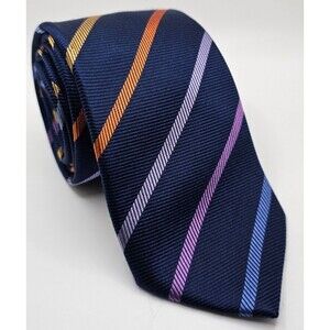 Men's Haines & Bonner of London Silk Tie Striped Ribbed Handmade